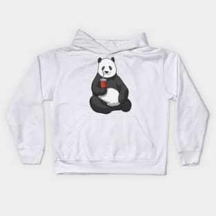 Panda with Drink Kids Hoodie